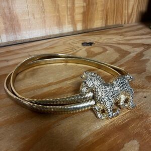 Vintage Judith Leiber Gold Horse Belt Circa 1980s